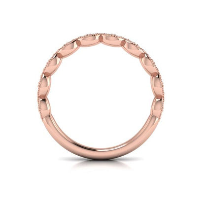 Matching Bands Wedding Band in 14K Rose Gold by Vlora Bridal