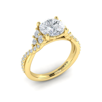 Entwined Round Engagement Ring