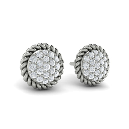 Round Shaped Diamond Pavé Earrings