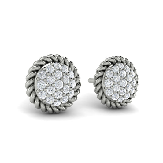 Round Shaped Diamond Pavé Earrings