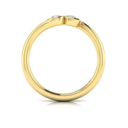 Pear Shaped Diamond Bezel‑set two‑stone Bypass Ring