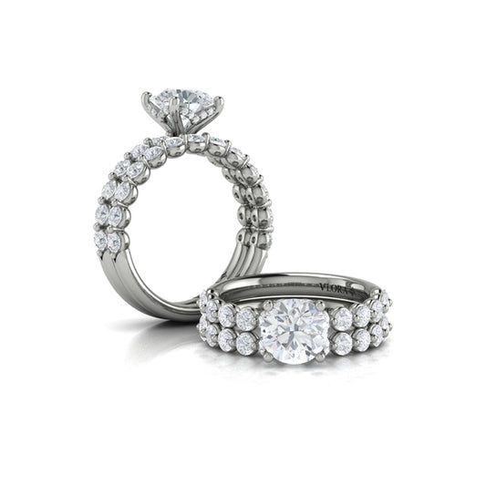 Matching Bands Wedding Band in 14K White Gold by Vlora Bridal