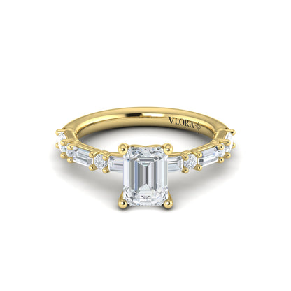 Daring Deco Emerald Cut Engagement Ring