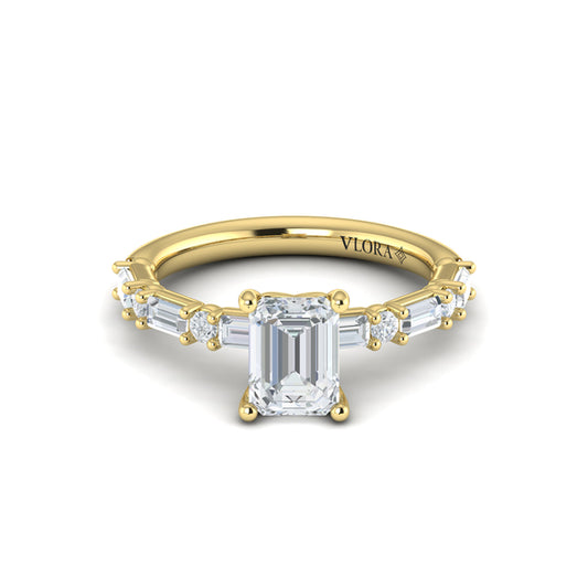 Daring Deco Emerald Cut Engagement Ring
