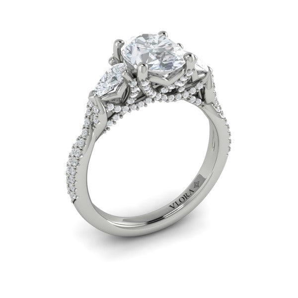 Brilliantly Entwined Three Stone Engagement Ring