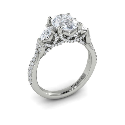 Brilliantly Entwined Three Stone Engagement Ring