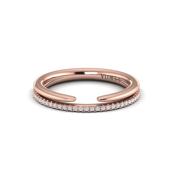 Stackable Bands Wedding Band in 14K Rose Gold by Vlora Bridal