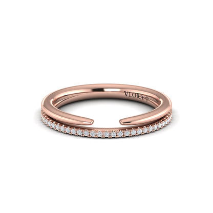 Stackable Bands Wedding Band in 14K Rose Gold by Vlora Bridal