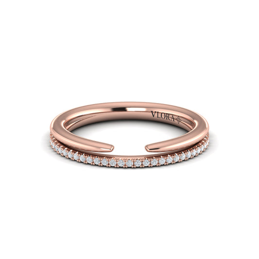 Stackable Bands Wedding Band in 14K Rose Gold by Vlora Bridal