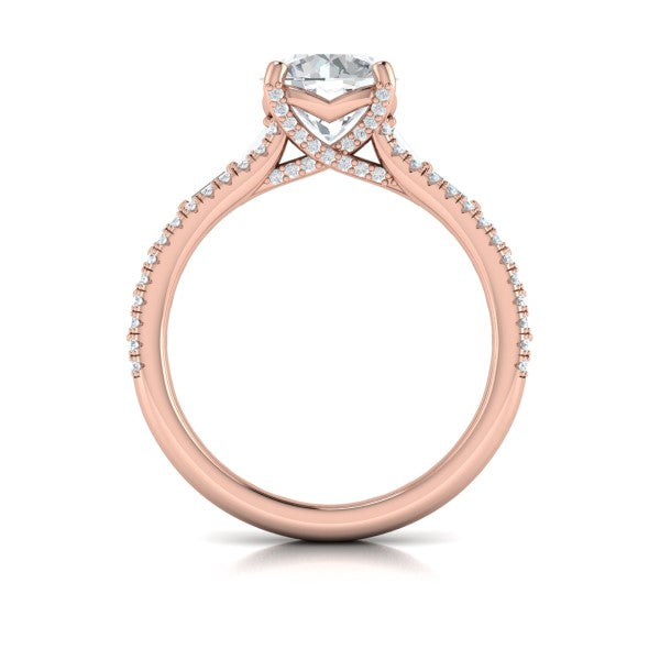 Grand Cathedral Round Diamond Engagement Ring