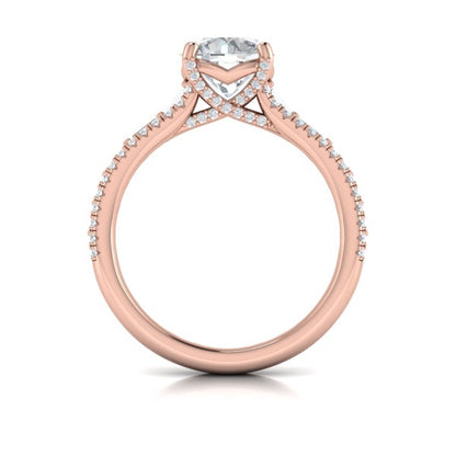 Grand Cathedral Round Diamond Engagement Ring