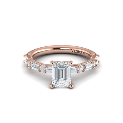 Daring Deco Emerald Cut Engagement Ring