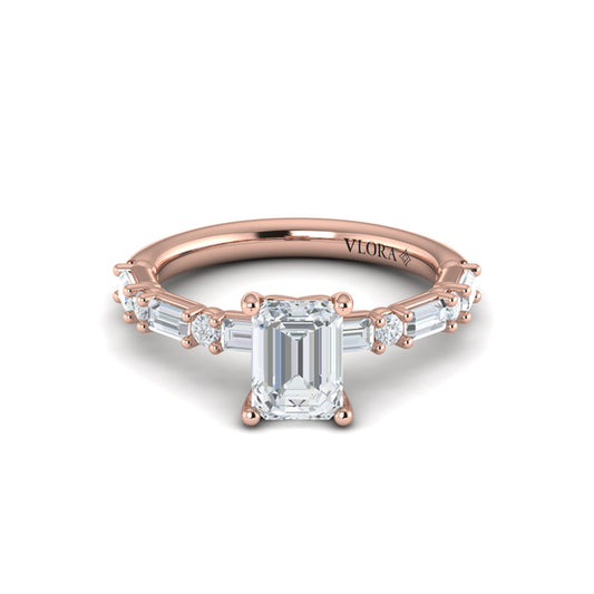Daring Deco Emerald Cut Engagement Ring