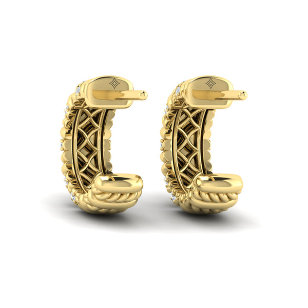 Diamond Rope Hoop Earrings