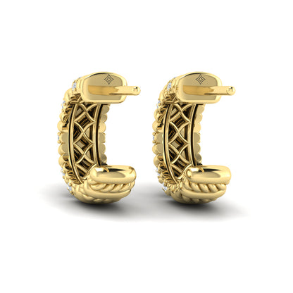 Diamond Rope Hoop Earrings