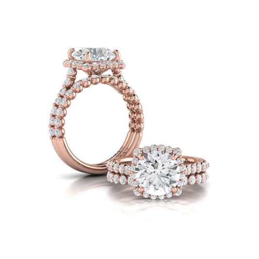 Matching Band for Floating Halo Round Engagement Ring
