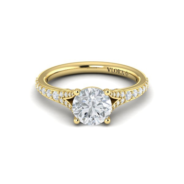 Charming Cathedral Split Shank Engagement Ring