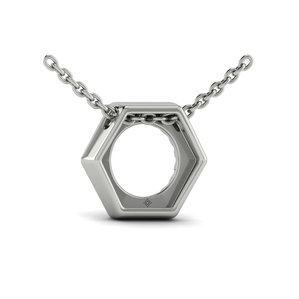 Diamond Open Honeycomb Pendant Necklace