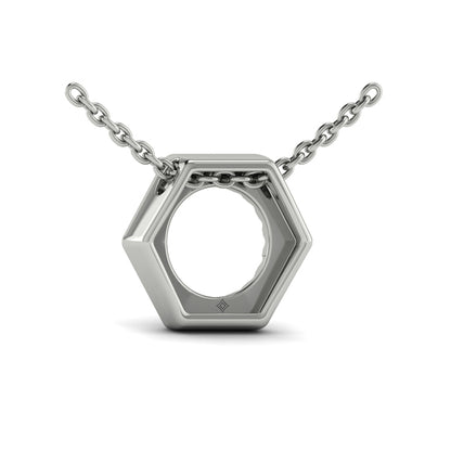 Diamond Open Honeycomb Pendant Necklace