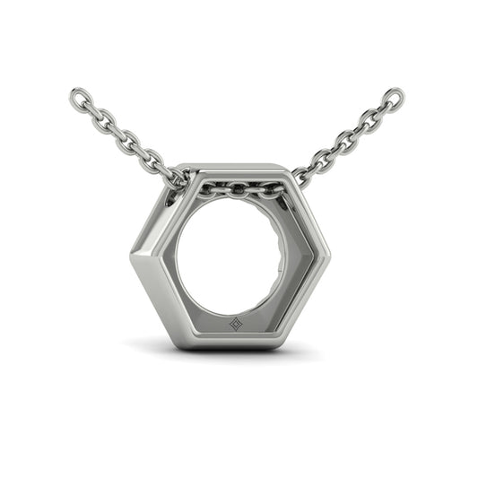Diamond Open Honeycomb Pendant Necklace