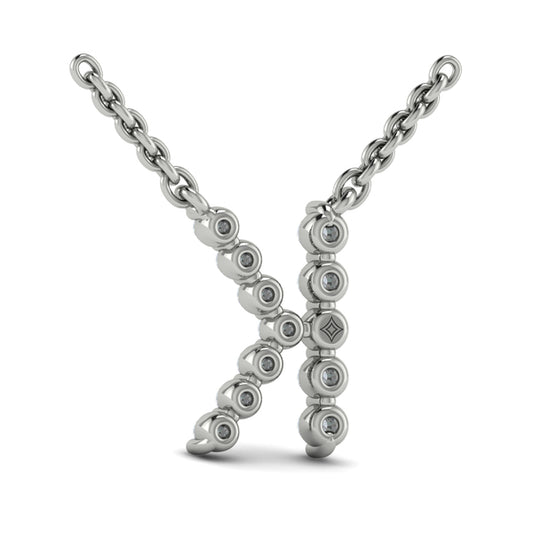 Diamond Alphabet Pendant Necklace, K