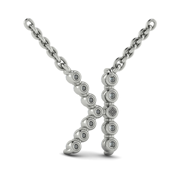 Diamond Alphabet Pendant Necklace, K
