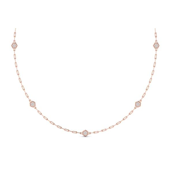 Multi Diamond Honeycomb Link Necklace