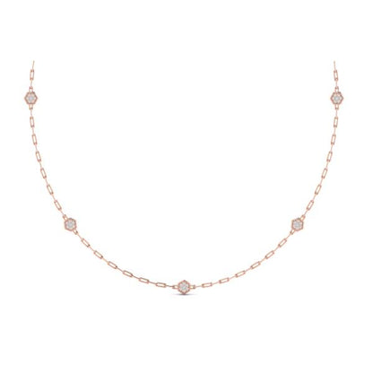 Multi Diamond Honeycomb Link Necklace