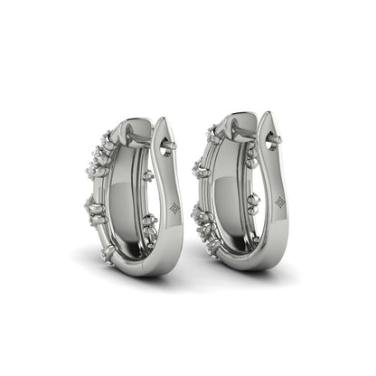 Diamond Ribbon Hoop Earrings