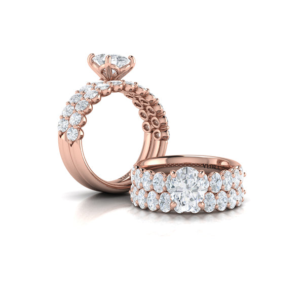 Matching Bands Wedding Band in 14K Rose Gold by Vlora Bridal
