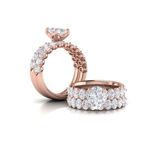 Matching Bands Wedding Band in 14K Rose Gold by Vlora Bridal