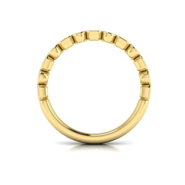 Geometric Bezel-Set Stackable Band