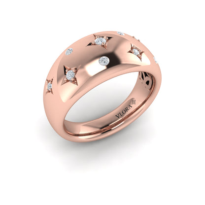 Diamond Vlora Star Dome Ring