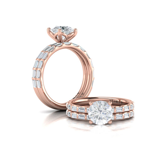 Matching Bands Wedding Band in 14K Rose Gold by Vlora Bridal