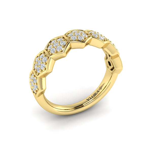 Diamond Cluster Honeycomb Ring