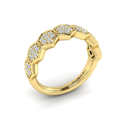 Diamond Cluster Honeycomb Ring