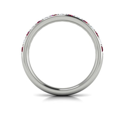 Delicate Ruby and Diamond Stackable Band