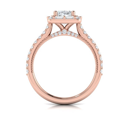 Deco Elegance Halo Oval Engagement Ring