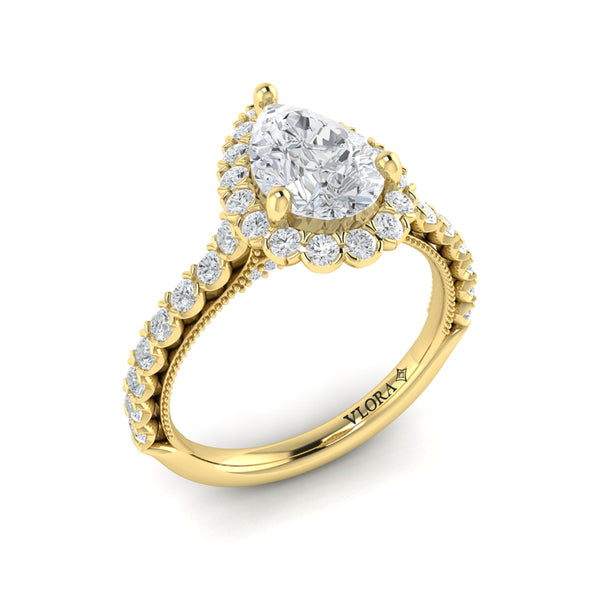 Timeless Pear Halo Engagement Ring