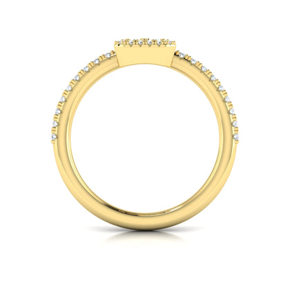 Diamond Halo with Diamond Baguettes Ring