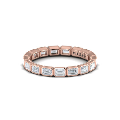 Bezel Set Emerald Cut Eternity Ring