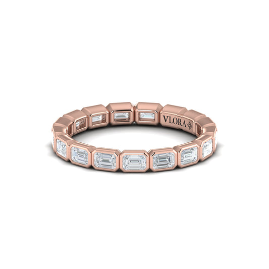 Bezel Set Emerald Cut Eternity Ring