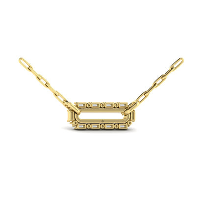 Diamond Baguette Double Row Link Necklace
