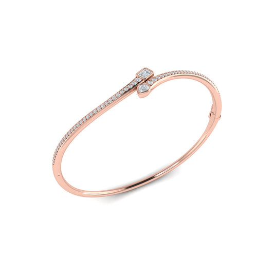 Sculpted Mixed Shape Diamond Bangle