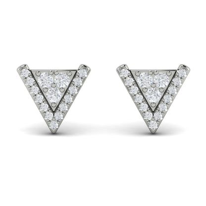 Diamond Trinity Stud Earrings