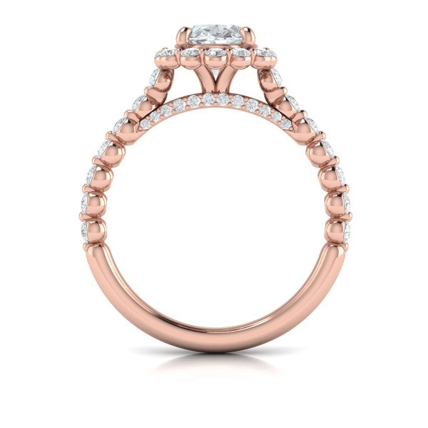 Floating Halo Oval Engagement Ring