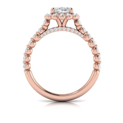 Floating Halo Oval Engagement Ring