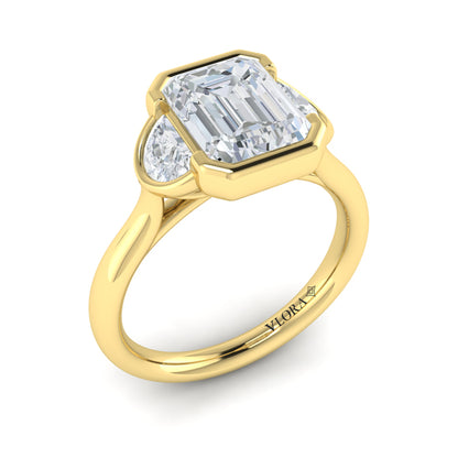 Bezel Three-Stone Engagement Ring