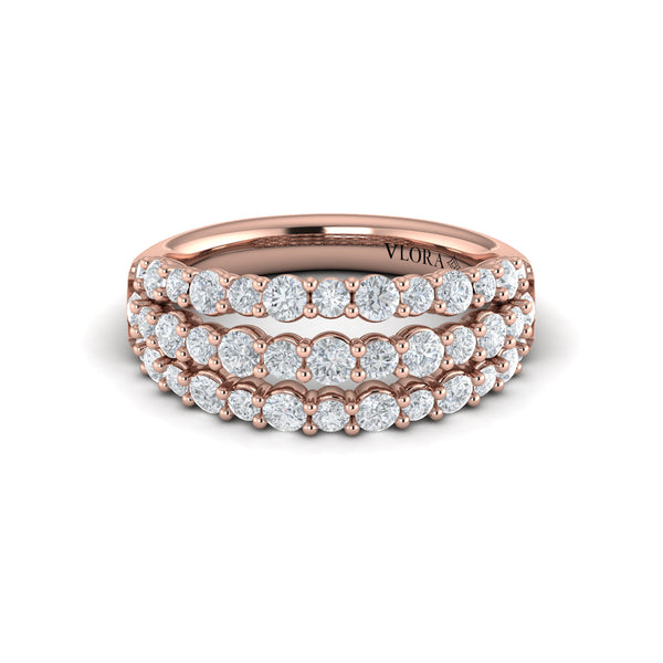 Diamond Double Row Statement Ring