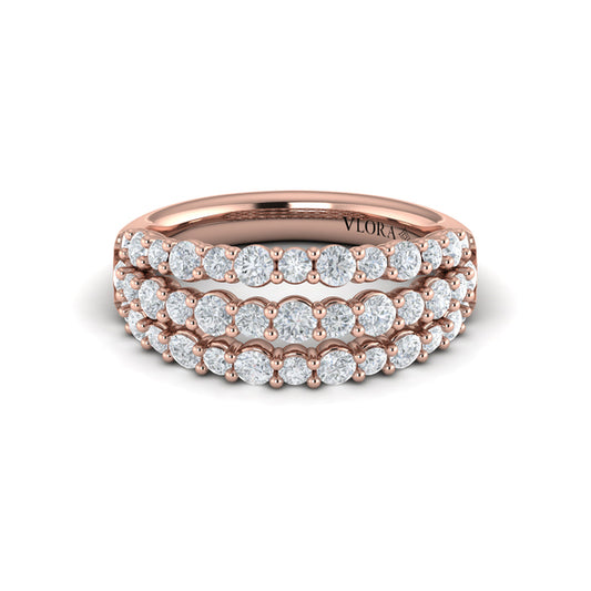 Diamond Double Row Statement Ring